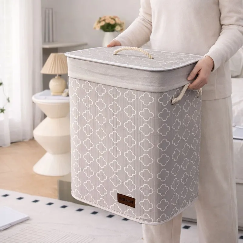 Quatrefoil Bamboo Laundry Basket media 5