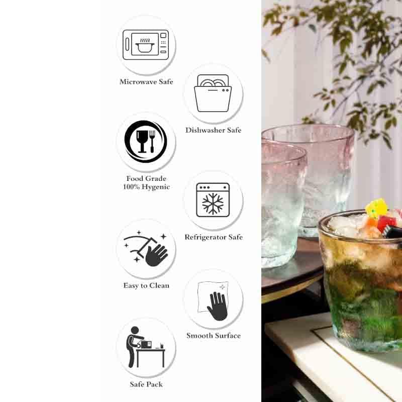 Cool Times Glass Tumbler (260 ml ) - Set of Six media 7