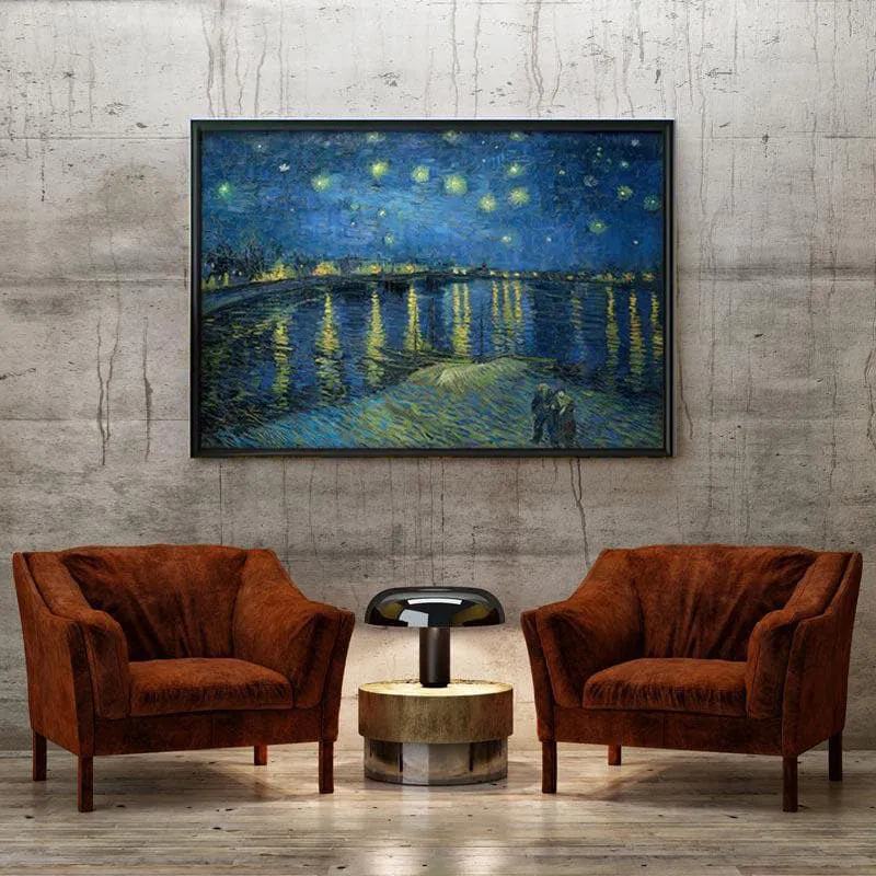 Starry Night Over The Rhone By Vincent Van Gogh - Black Frame media 4