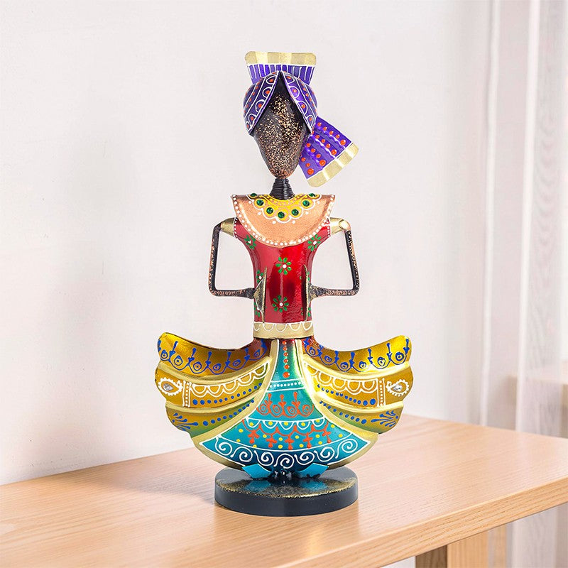 Folk Musician Iron Showpiece - Blue,Red media 7
