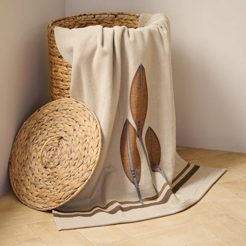 Rustic Petal Cotton Bath Towels - Beige media 3