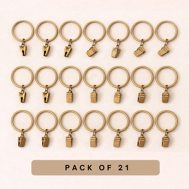 Easy Hang Curtain Ring with Clip (Gold) -  Set of Twenty One media 3