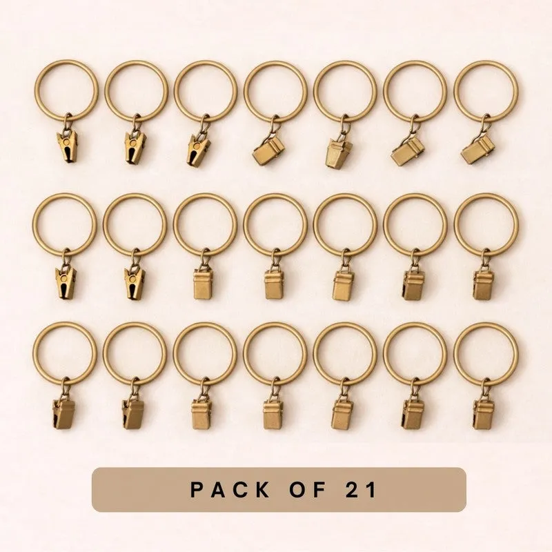 Easy Hang Curtain Ring with Clip (Gold) -  Set of Twenty One - 3