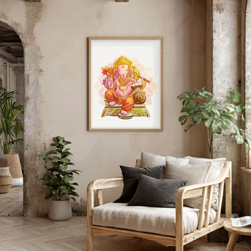 Sri Vigneshwara Archival Paper Wall Art  - Natural Brown Frame media 4