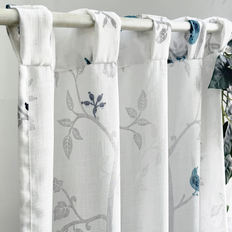 Tranquebar Home Nature Wings Polyester Curtains(Blue) - Set Of Two media 6