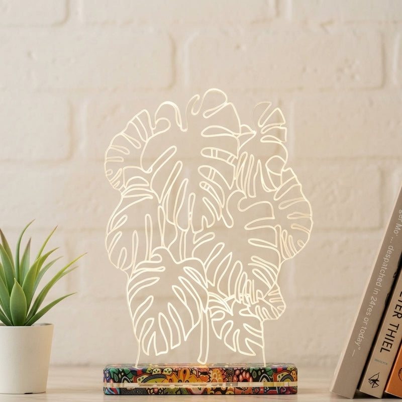 3D Folliage Acrylic Table Lamp - Transparent media 3