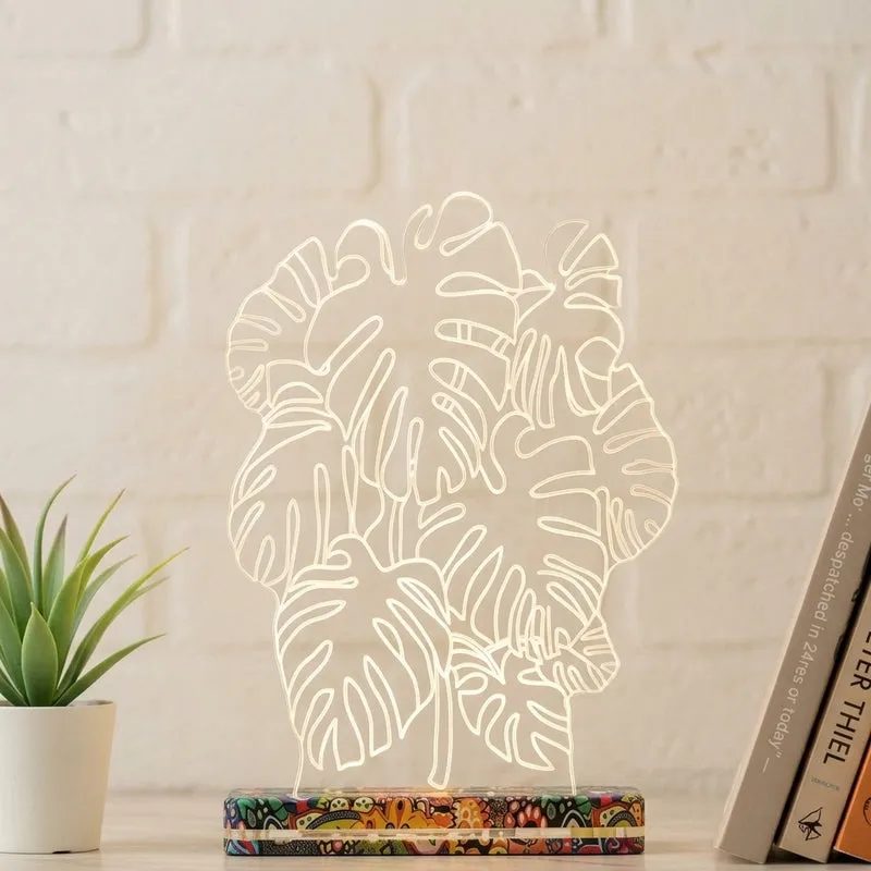 3D Folliage Acrylic Table Lamp - Transparent media 3
