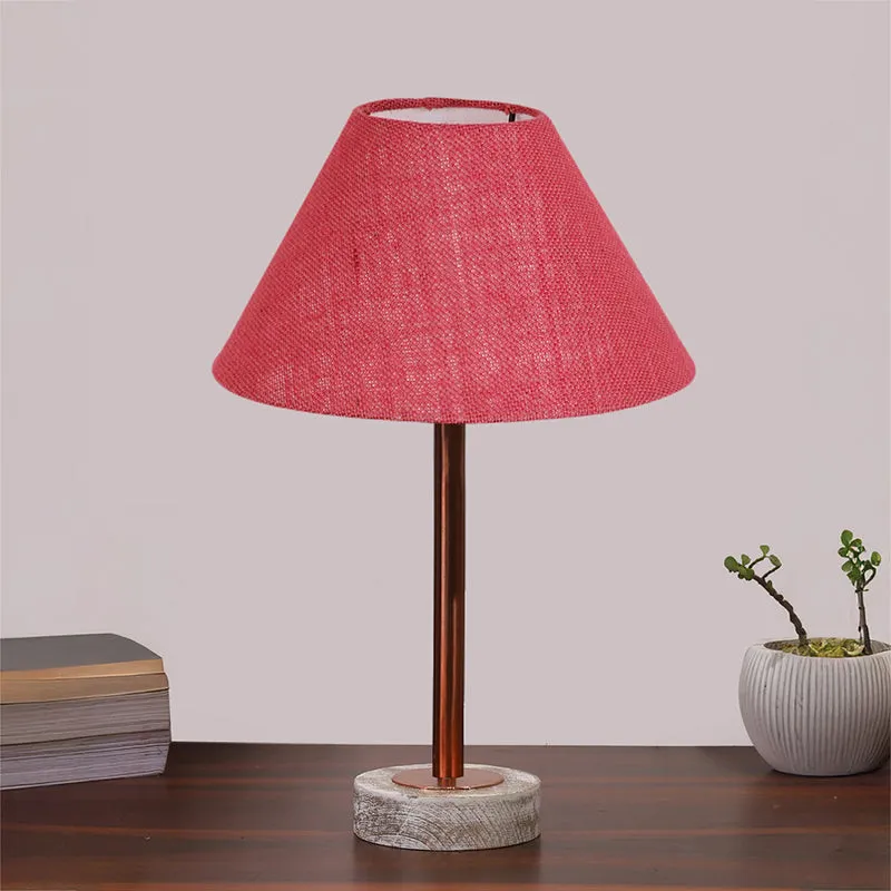Sienna II Rodin Wooden Table Lamp - Pink,Copper,White media 3