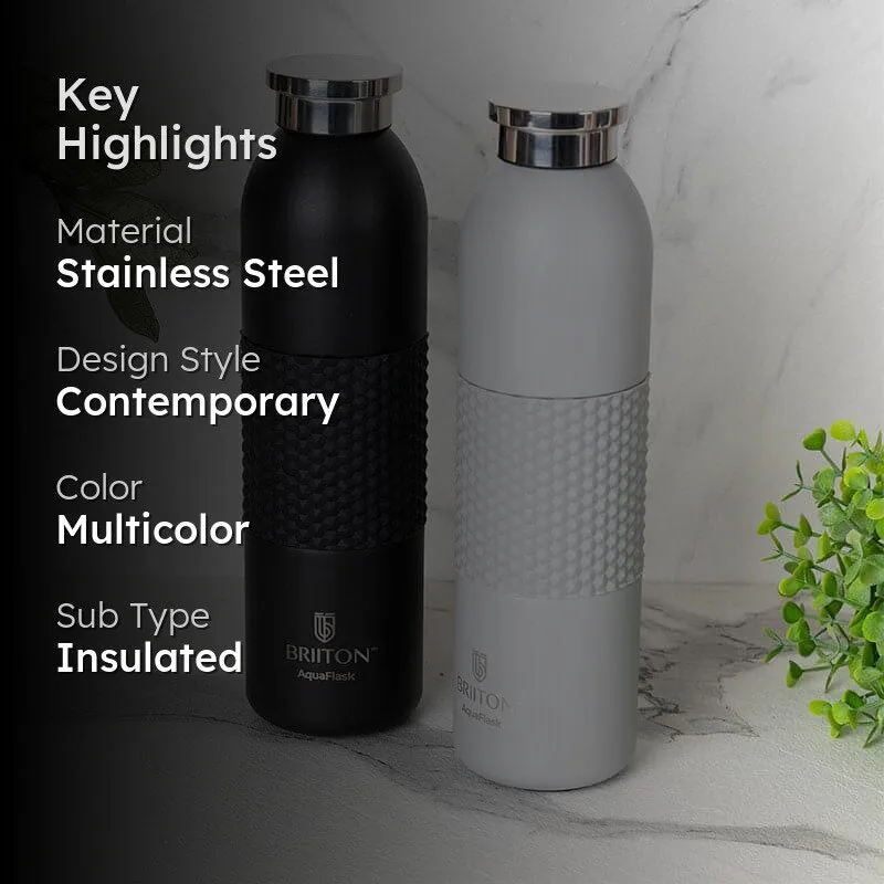 Gradient Hot & Cold Thermos Water Bottle (Black & Grey, 620 mL Each) - Set Of Two media 2