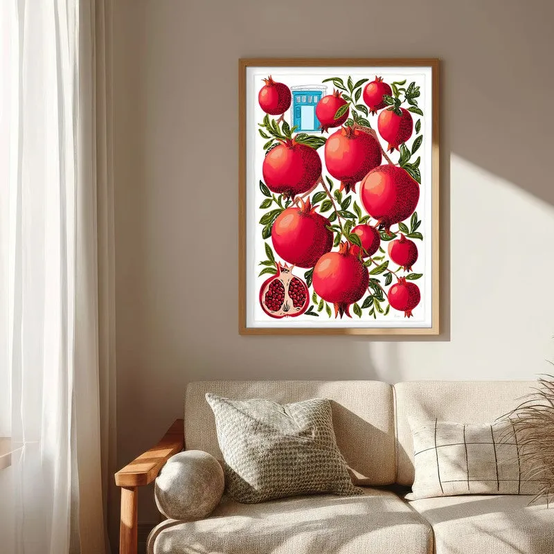Pomegranate Canvas Wall Painting - Brown Frame media 6