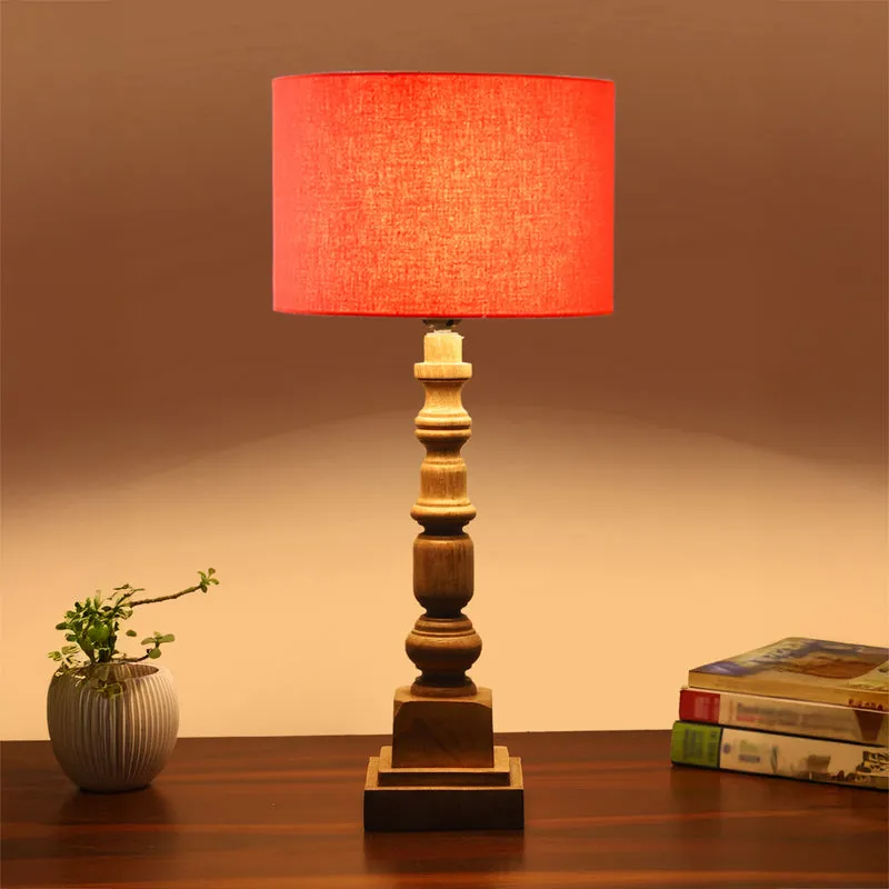Cotin I Arbor Wooden Table Lamp - Orange,Brown media 1