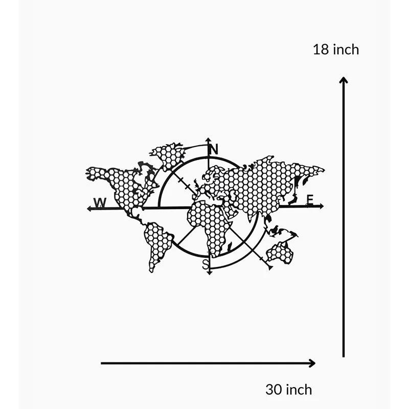 World Map Travel Black Iron Wall Accent media 5