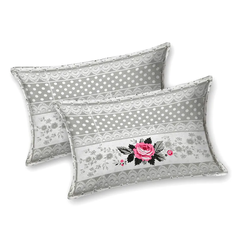 Kellan Floral Cotton Bedsheet (Grey) - 180 TC media 7