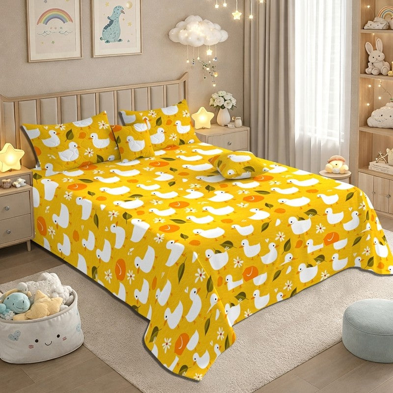 Jolly Duck Glace Cotton Kids Bedding Set (180 GSM) - Five Piece Set