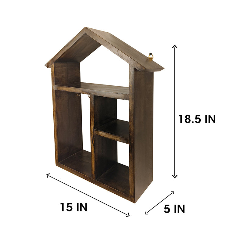 Oakrest Wooden Wall Shelf Organiser with Key Holders media 6