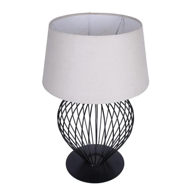 Emara Fabric Table Lamp - Beige,Black media 3