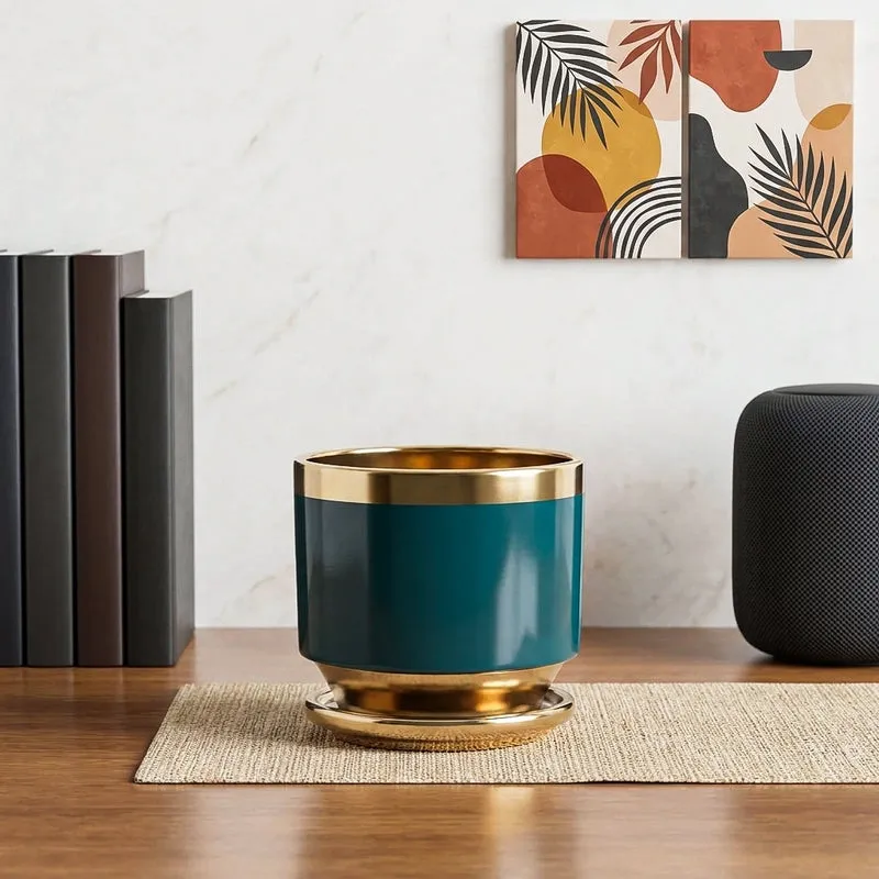 Ugaoo Athenian Ceramic Planter - Teal media 1