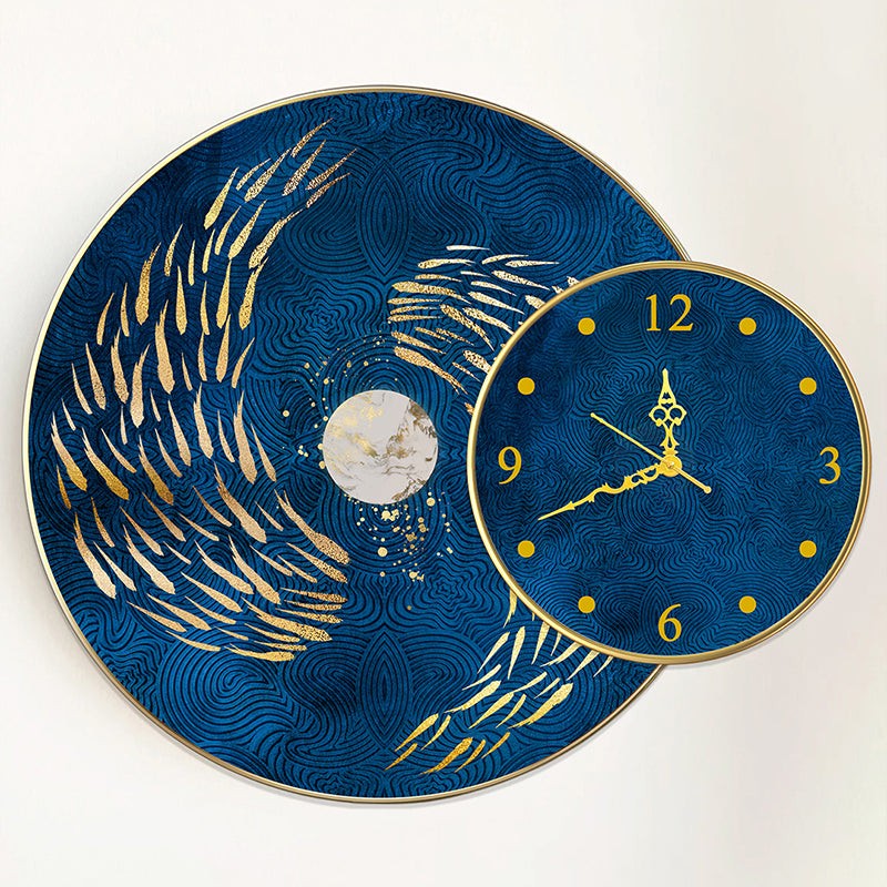 Golden Koi Wall Art With Analog Clock media 7