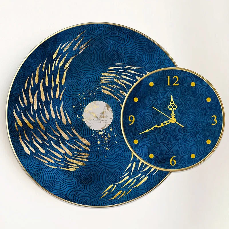 Golden Koi Wall Art With Analog Clock media 7
