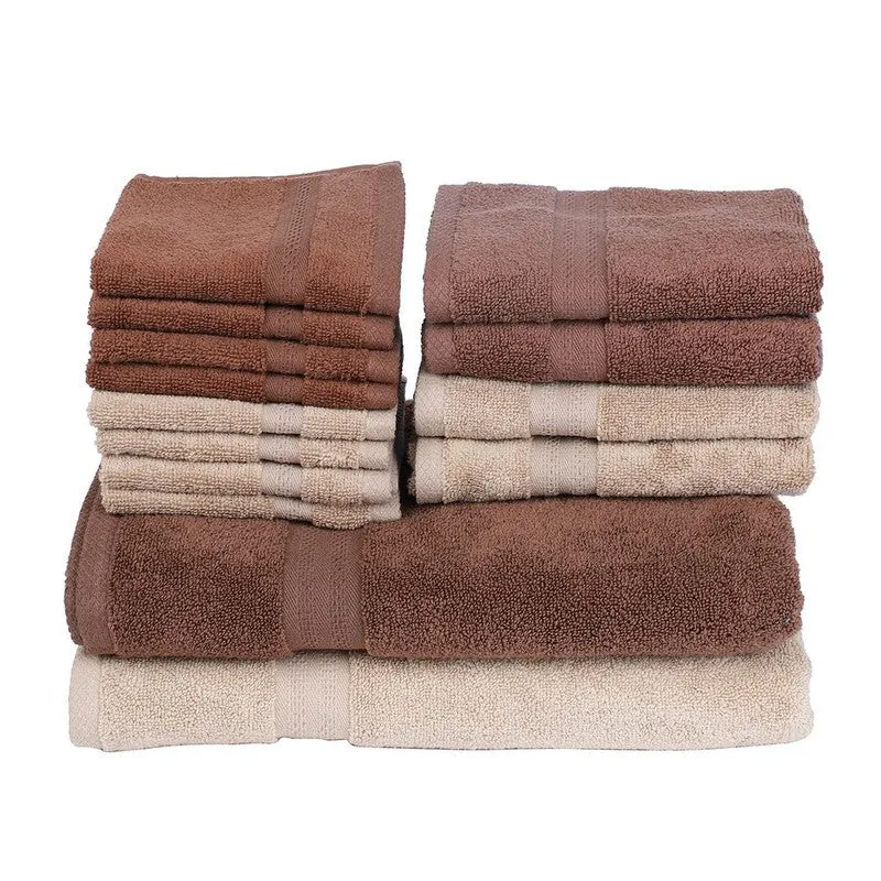 Astra Solids Towel Set (Brown,Grey) Fourteen Piece Set media 9