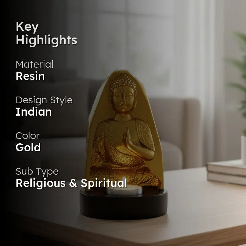Still Serenity Buddha Idol Showpieces - Gold media 2