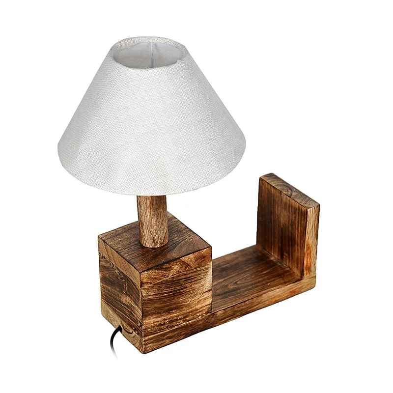Sentry Fabric Table Lamp - White,Brown media 4