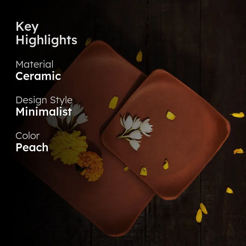 Arda Square Handmade Terracotta Ceramic Platter media 2