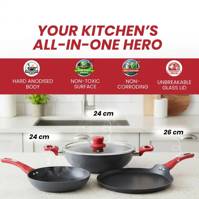 Salford Forged Hard Anodised Cooking Set (Black) - Set of Three media 6