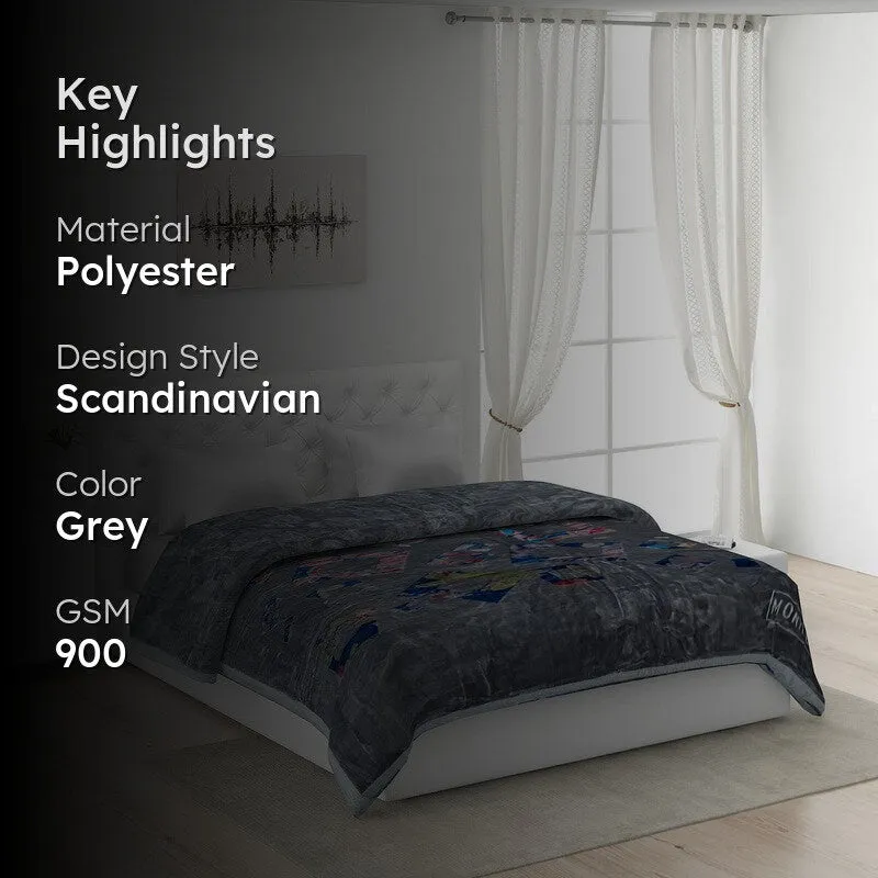 Monte Carlo Mystic Meadow Blanket (Grey)- 900 GSM media 2