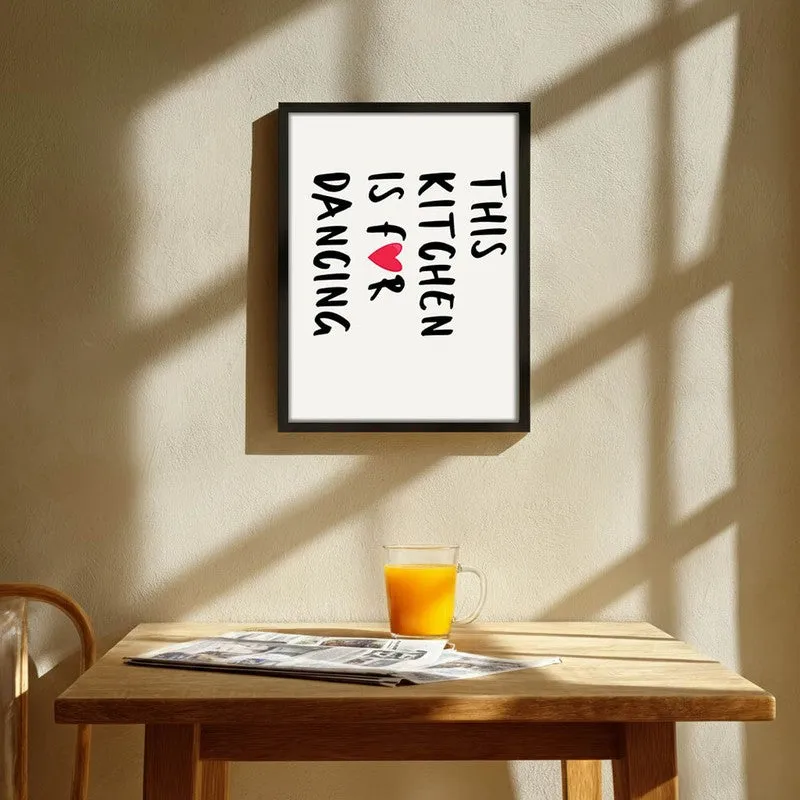 Kitchen for Dancing Archival Canvas Wall Art - Black media 1