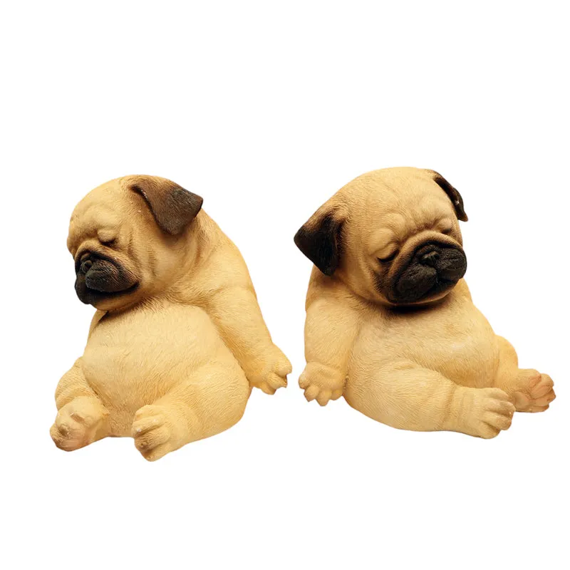 Lazy Pug Showpiece - Set Of Two media 4