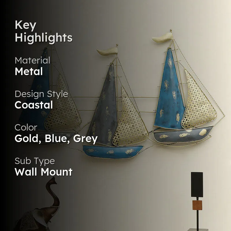 Triad Of Sails Metal Wall Accent media 2