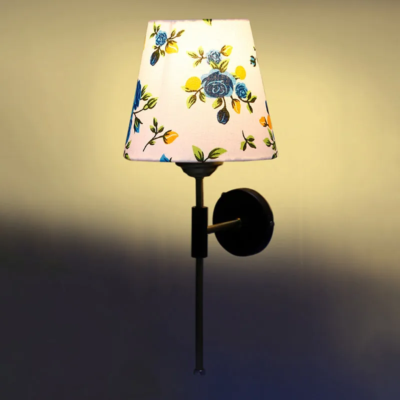 Beryll Printed Steel & Cotton Wall Lamp - Blue media 5