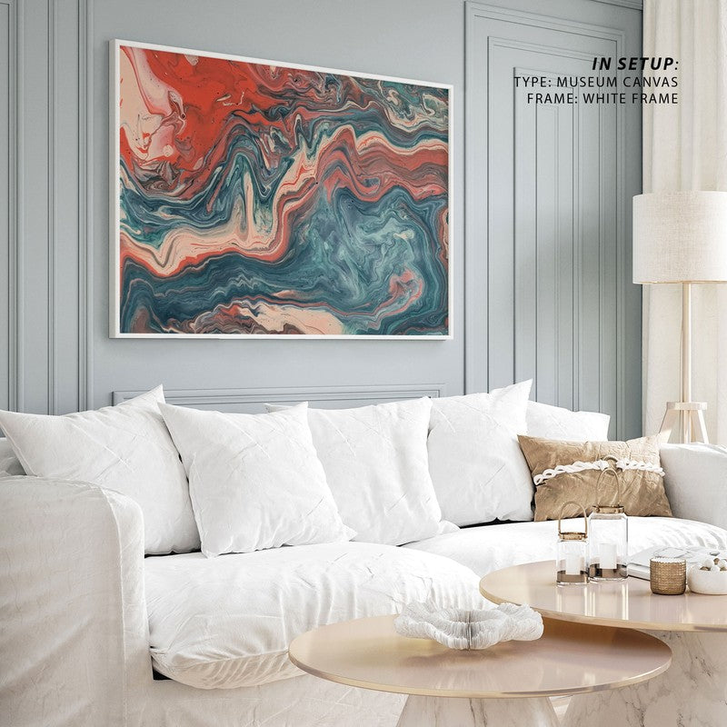 Subtle Abstract Art Canvas Painting - Black Frame media 3