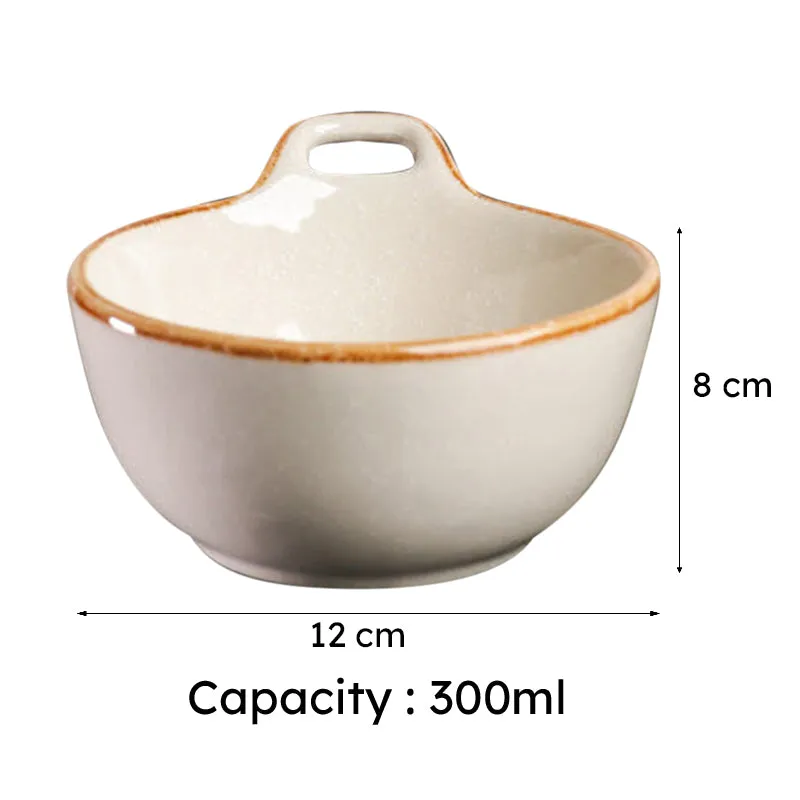 Zyric Rustic Edge Serving Bowl with Handle(300 mL) - Set Of Three media 6