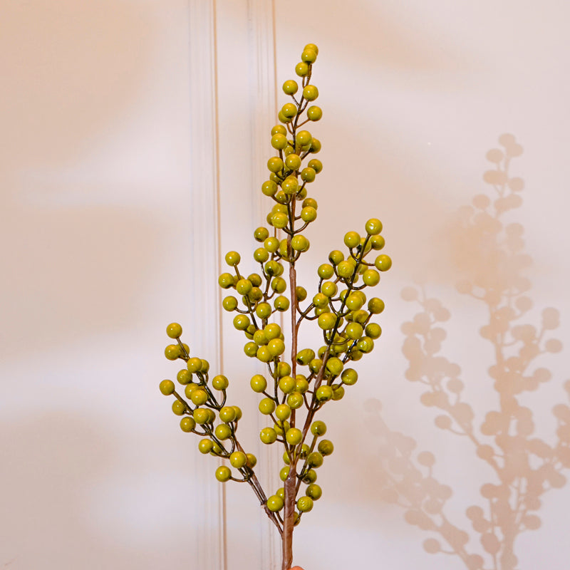 Faux Cherry Blossom Flower Stick (Green) - 32 CM media 3