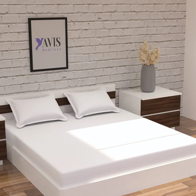 Caressence Solid Cotton Bedsheet (White) - 300 TC media 3
