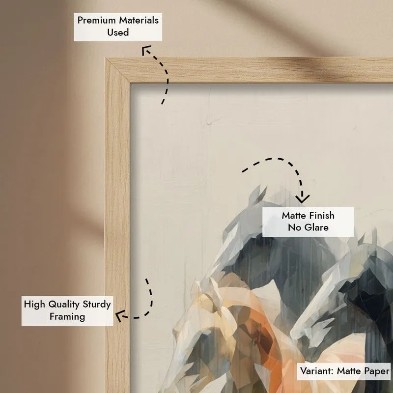 Horse of the Wind Wall Painting With Brown Frame media 9