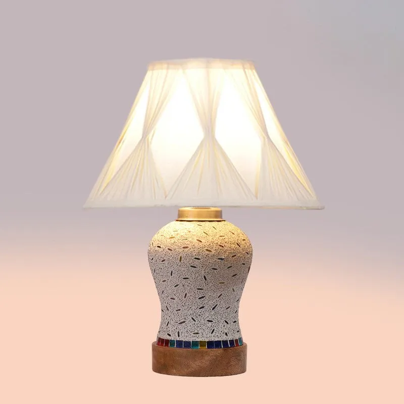Nivora Smocked Wooden Table Lamp - Multicolor media 6