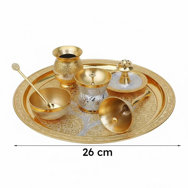 Shubhlabh Pooja Thali Set - Seven Piece Set media 7