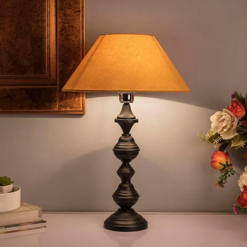 Nordic Waterdrop Fabric Table Lamp - Black,Beige media 1