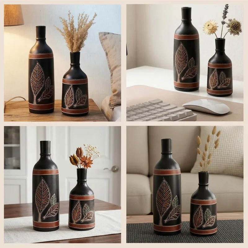 Rufaro Tribal Terracotta Vase - Set Of Two media 5