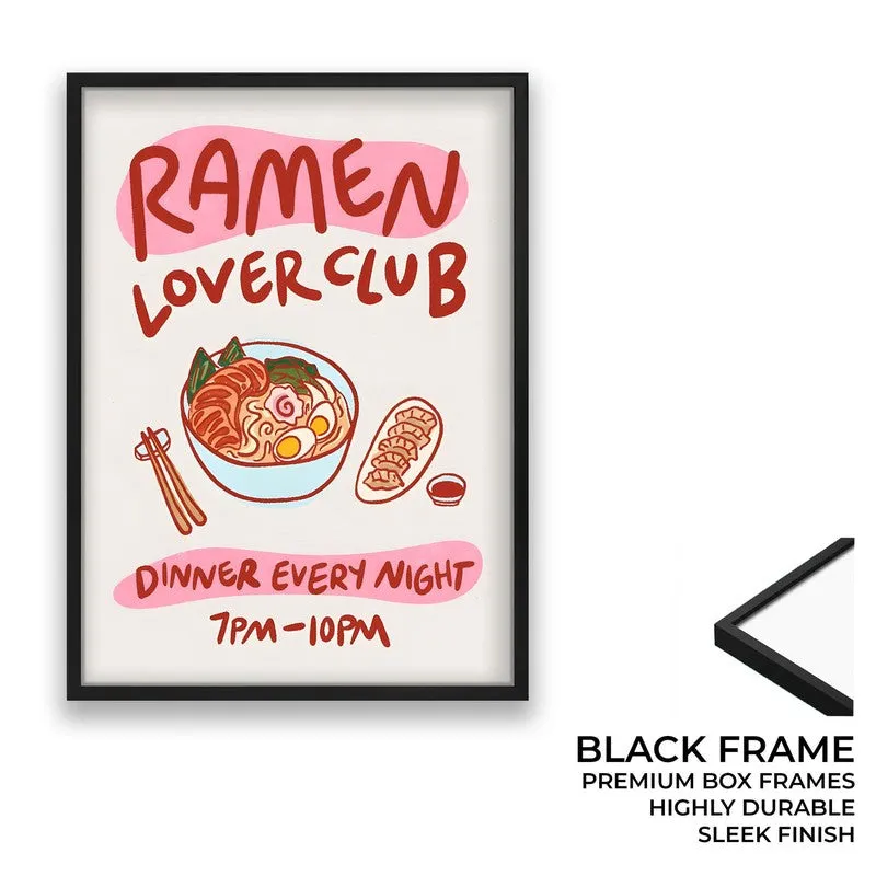 Ramen Club Archival Canvas Wall Art - Black media 8