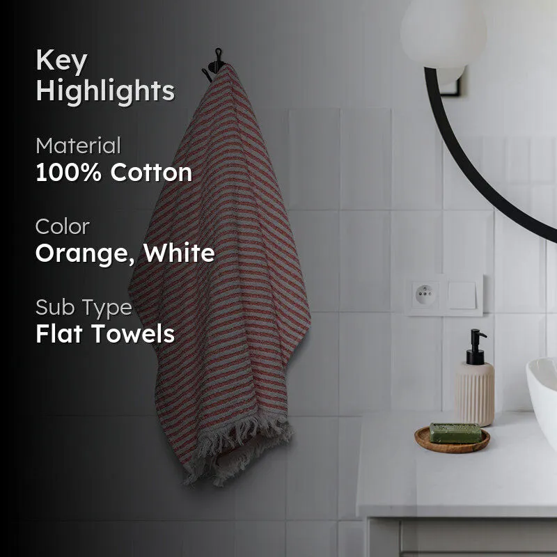 Micro CottonLuxeDry Striped Comfort Bath Towel - Orange & White media 2