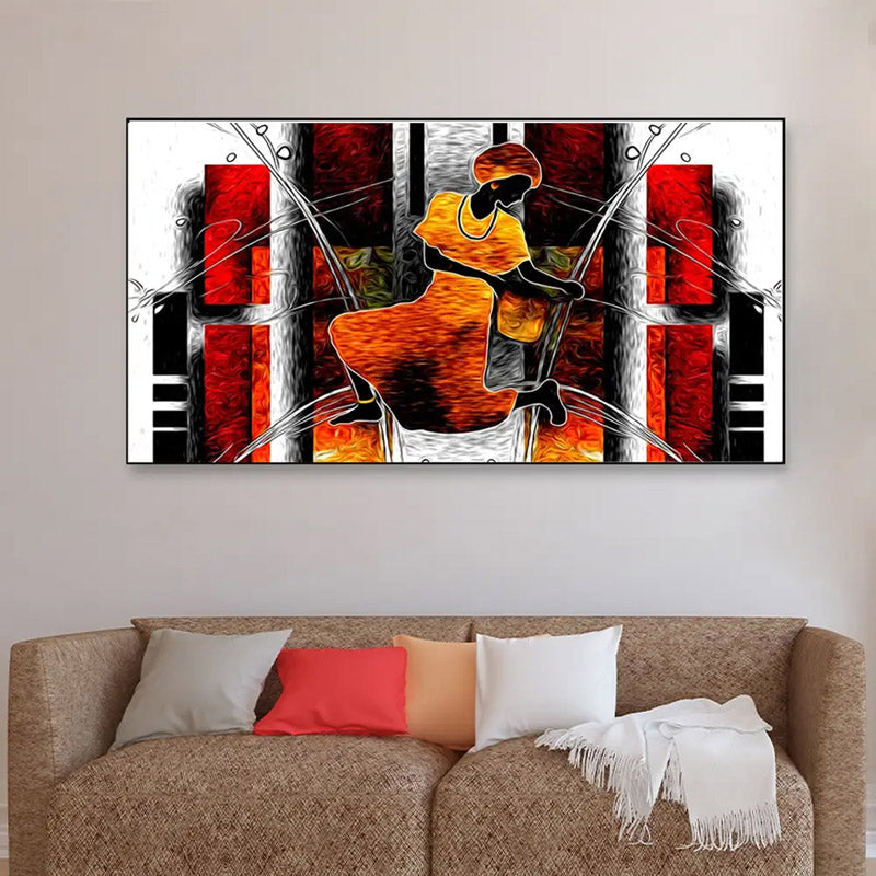 African Lady Vintage Canvas Wall Painting