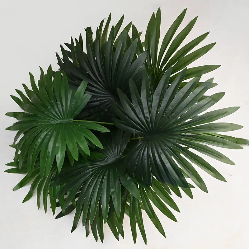 Faux Everlasting Fan Palm With Black Plastic Pot - 58 cm media 4