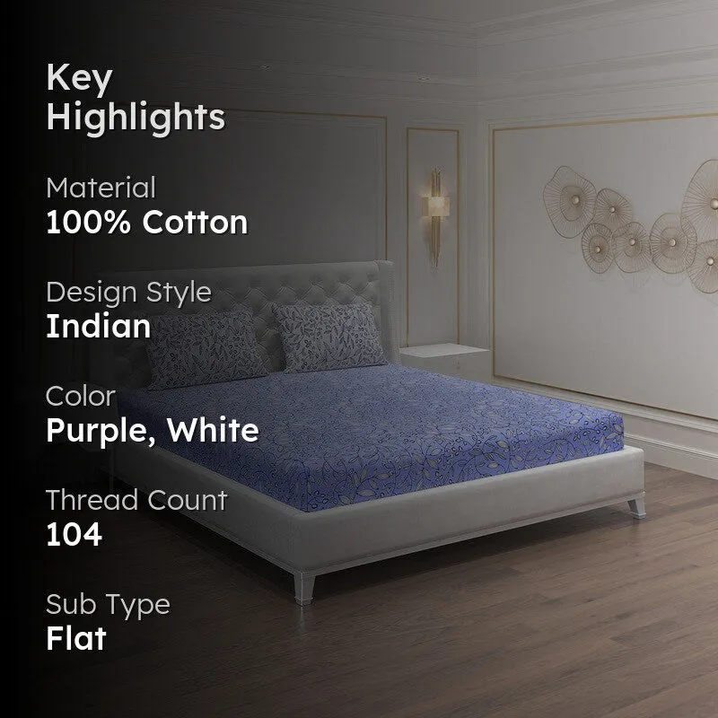 Monte Carlo Floria Luxe Cotton Bedheet (Lavendor) - 104 TC media 2