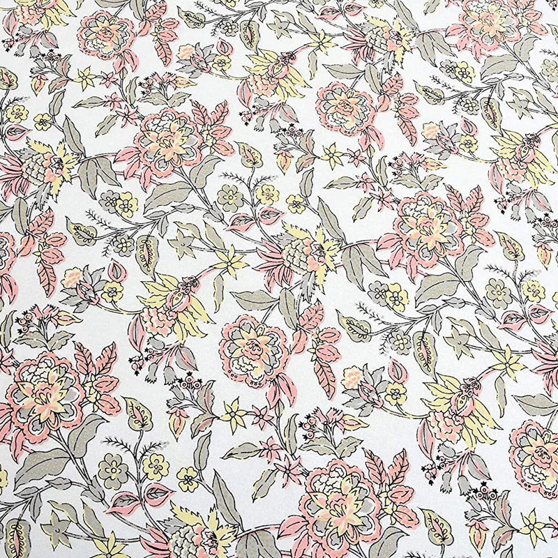 Yellow Jungle of Flowers Cotton Bedsheet - 144 TC media 5