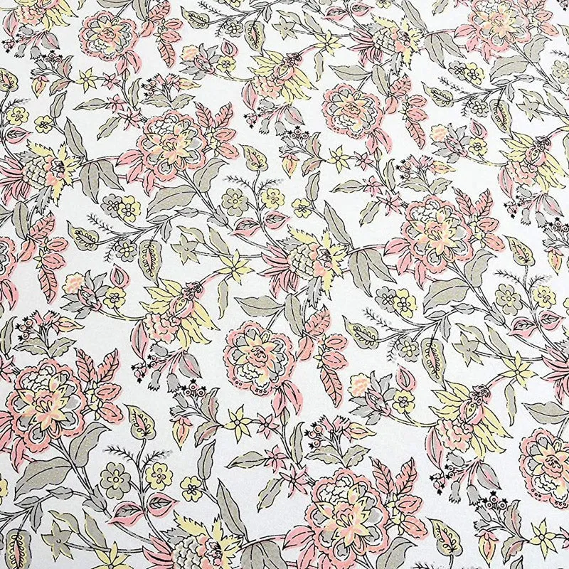 Yellow Jungle of Flowers Cotton Bedsheet - 144 TC media 5