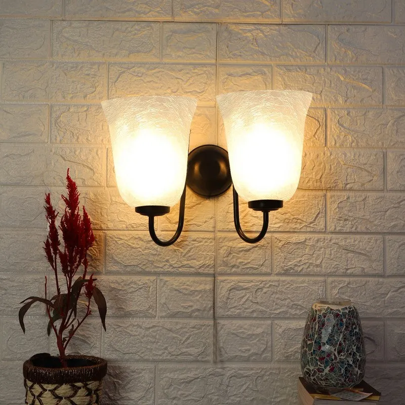Crystal Bloom Twin Shade Glass Wall Lamp media 4